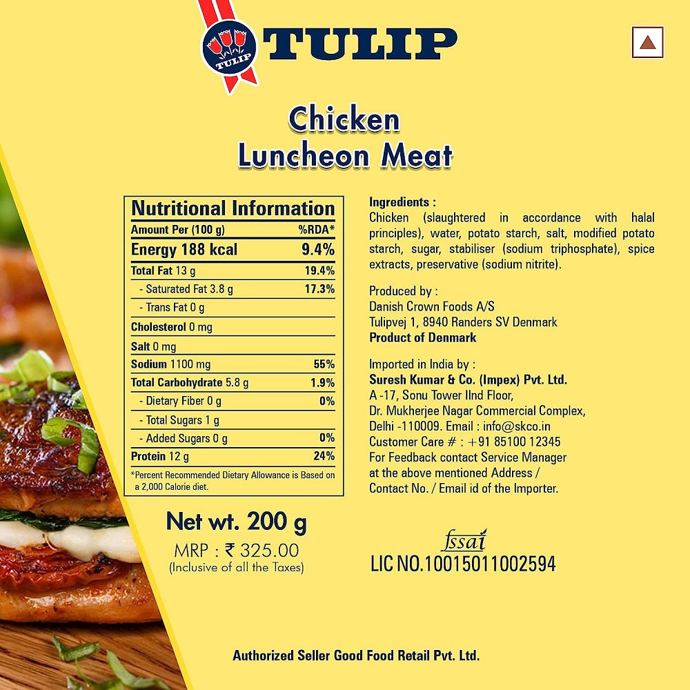 Nutrition Tulip Chicken Luncheon Meat - Debon