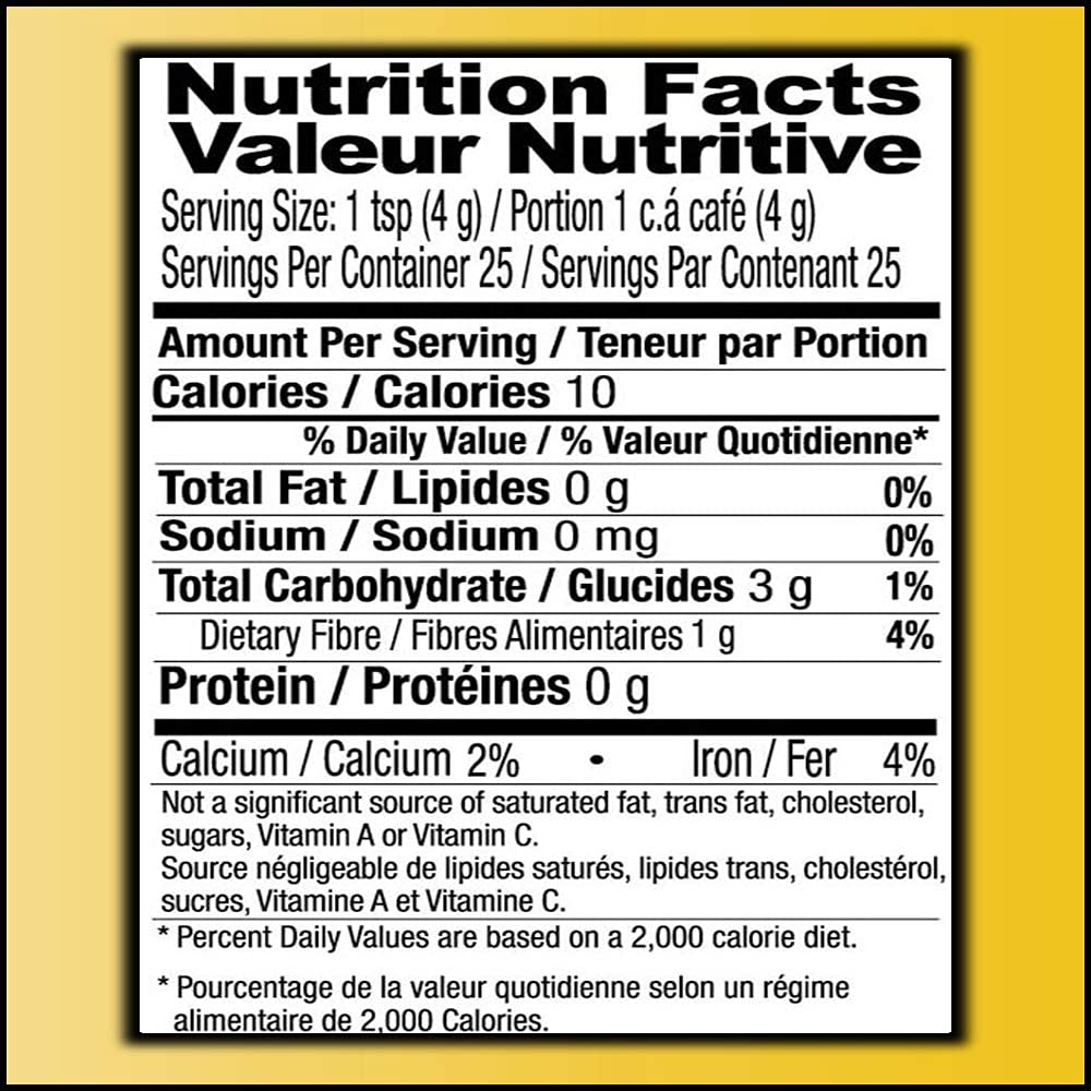 Nutrition Fact shan-zafrani-garam-masala-powder