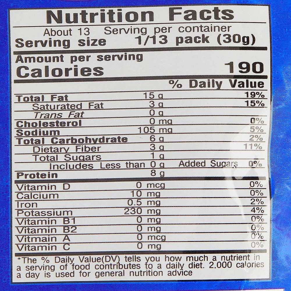Nutrition Fact Tong Garden Salted Peanuts - Debon